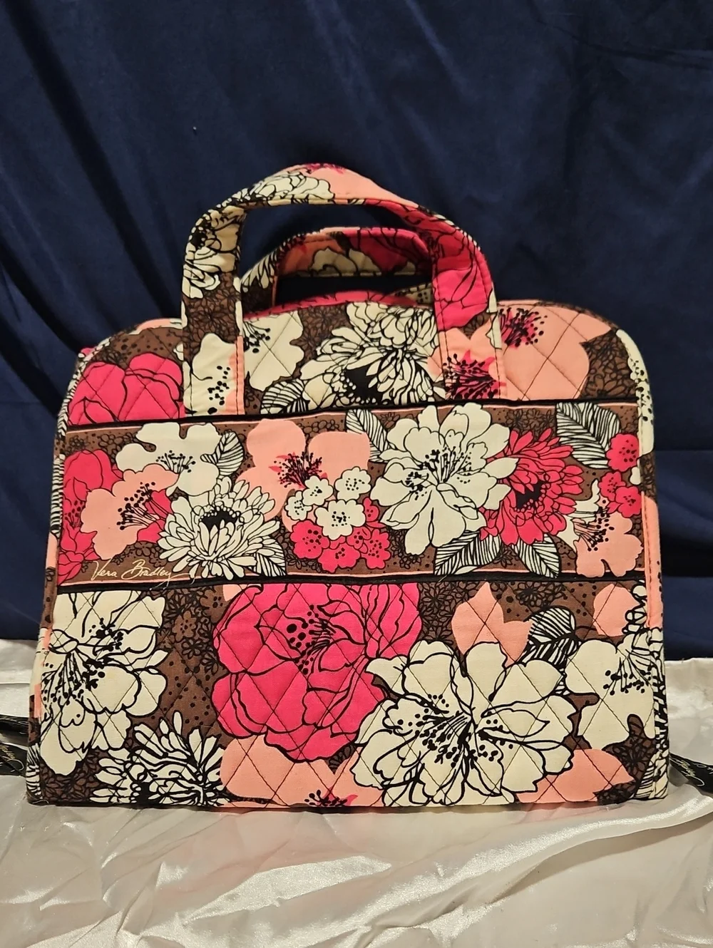 Vera Bradley Hanging Travel Organizer Bag in Retired Mocha Rouge - Picture 1 of 6